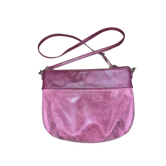 The Sak Oleta Burgundy Genuine Leather Crossbody Handbag Hobo Purse Hippy Gypsy - Picture 2 of 6